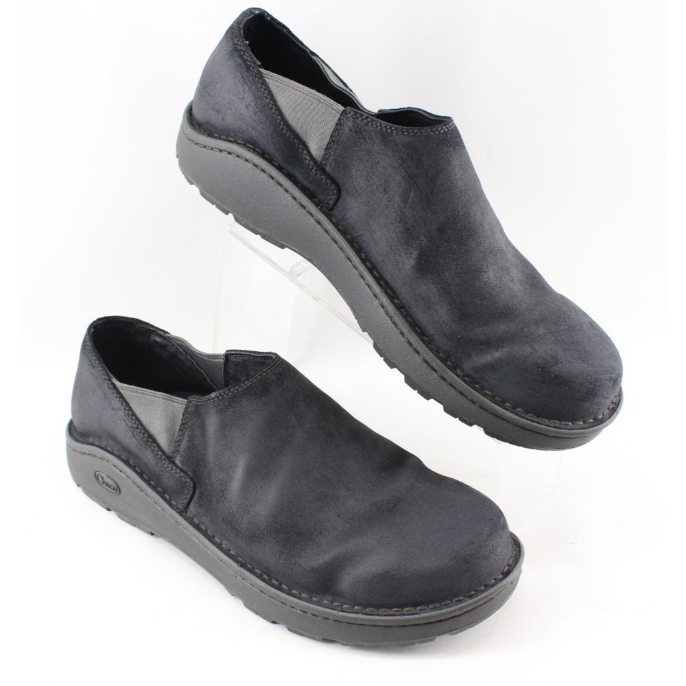 Chaco Men's Size 14 Zoggonit Vibram Slip On Black Waxed Leather Comfort Shoes